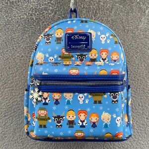 Loungefly X Disney Anna and Elsa Frozen Chibi All-Over Print‎ Mini Backpack
